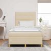 vidaXL Cama Box com cabeceira Creme 120 x 190 cm tecido