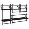 vidaXL 4 pcs prateleiras de parede derivados de madeira preto