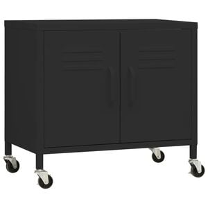 vidaXL Arm&aacute;rio de arruma&ccedil;&atilde;o a&ccedil;o 60x35x56 cm preto