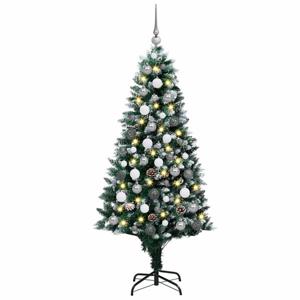 vidaXL &Aacute;rvore de Natal Artificial Verde 180 cm PVC, A&ccedil;o e Pl&aacute;stico