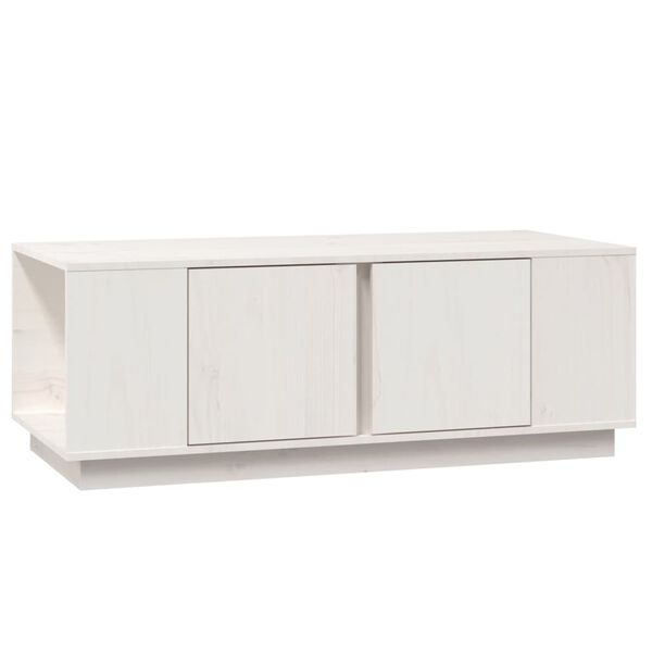 vidaXL Mesa de centro 110x50x40 cm pinho maci&ccedil;o branco