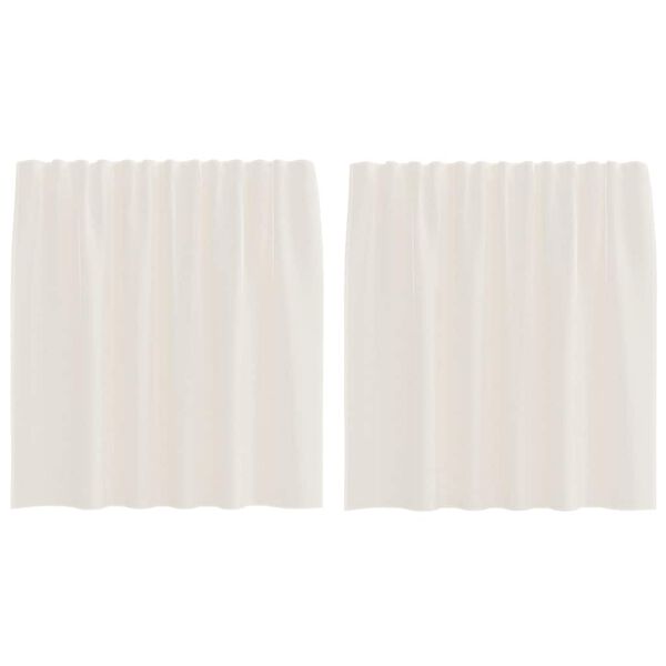 vidaXL Cortinas de voile com aba 2 pcs creme