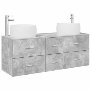 vidaXL Conjunto de M&oacute;veis para Banheiro 3 unid. Cinzento Cimento