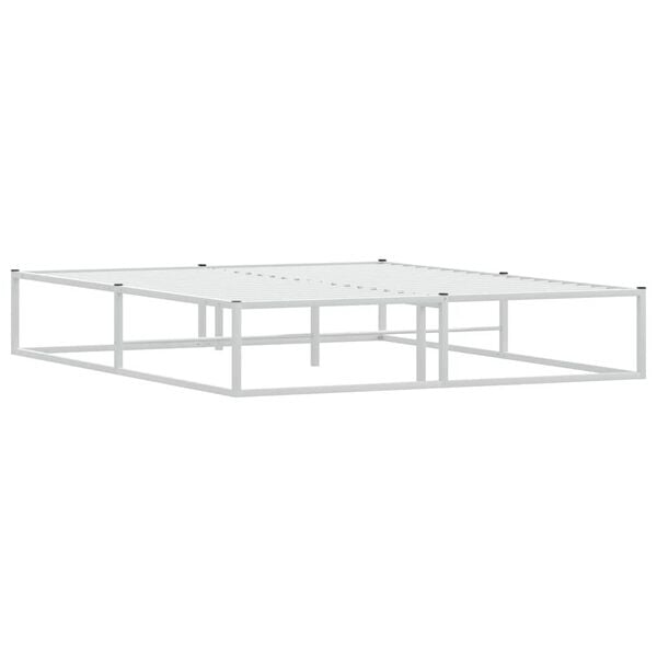 vidaXL Estrutura de cama sem colch&atilde;o branco 160x200 cm metal