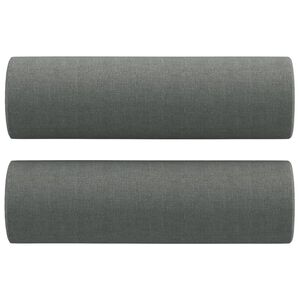 vidaXL Almofadas decorativas 2 pcs &Oslash;15x50 cm tecido cinzento-escuro