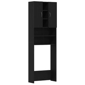 vidaXL Arm&aacute;rio para m&aacute;quina de lavar roupa em carvalho preto, 64x25,5x190 cm