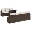 vidaXL Conjunto de Sof&aacute; de Jardim 8 unid. Castanho vime PE