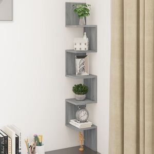 vidaXL Estante canto 20x20x127,5 cm derivados madeira cinzento sonoma