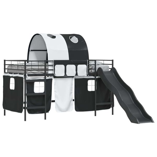 vidaXL Cama loft para crian&ccedil;as Preto 79,5 x 200 cm Metal