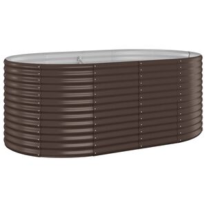 vidaXL Canteiro elevado jardim 175x100x68 a&ccedil;o revestido a p&oacute; castanho