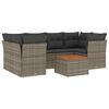 vidaXL 7 pcs conjunto sof&aacute;s p/ jardim c/ almofad&otilde;es vime PE cinzento