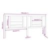 vidaXL Cabeceira de cama 206x4x100 cm pinho maci&ccedil;o