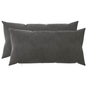 vidaXL Almofada com travesseiro HEERLEN 2 unid. Cinzento-Escuro Veludo