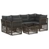 vidaXL Conjunto de Sof&aacute; de Jardim 7 unid. Cinzento vime PE