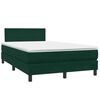vidaXL Cama box spring c/ colch&atilde;o e LED 120x220 cm veludo verde-escuro