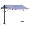 vidaXL Toldo de p&eacute; 300x300 cm tecido e a&ccedil;o azul e branco