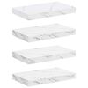 vidaXL Prateleira de Parede 4 pcs M&aacute;rmore Branco 40 x 23,5 x 4 cm