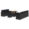 vidaXL Conjunto de Sof&aacute; de Jardim 10 unid. Preto vime PE