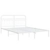 vidaXL Estrutura de cama com cabeceira 160x200 cm metal branco