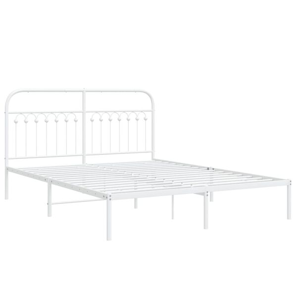 vidaXL Estrutura de cama com cabeceira 160x200 cm metal branco