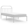 vidaXL Estrutura de cama com cabeceira 100x200 cm metal branco