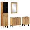 vidaXL 4 pcs conj. m&oacute;veis p/ casa de banho madeira de mangueira maci&ccedil;a