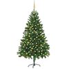vidaXL &Aacute;rvore Natal artificial pr&eacute;-iluminada c/ bolas 210 cm verde