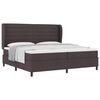vidaXL Cama Box com colch&atilde;o Castanho escuro 200 x 200 cm tecido