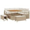 vidaXL Conjunto de Sof&aacute; de Jardim 8 unid. Bege vime PE