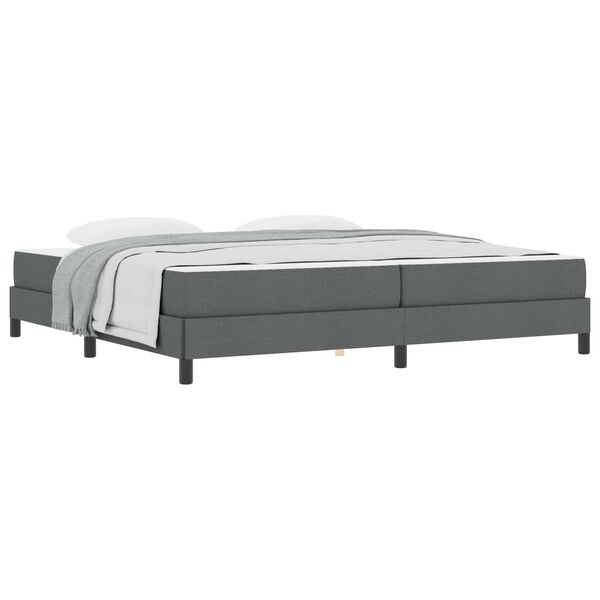 vidaXL Cama Box com colch&atilde;o Cinza Escuro 200 x 200 cm tecido