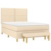 vidaXL Cama com molas/colch&atilde;o 140x190 cm tecido cor creme