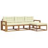vidaXL Conjunto de Sof&aacute;s para Exterior 4 pcs Natural e Creme