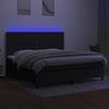 vidaXL Cama box spring c/ colch&atilde;o e LED 200x200 cm tecido preto