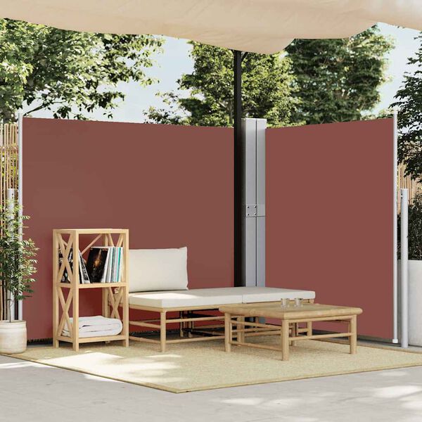 vidaXL Toldo lateral retr&aacute;til para p&aacute;tio 170x1200 cm castanho
