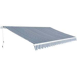 vidaXL Toldo dobr&aacute;vel manual 500 cm azul e branco