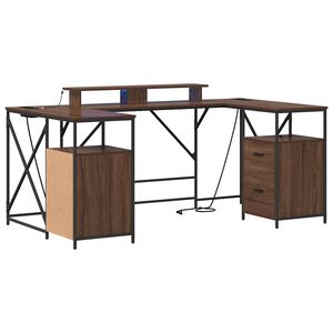 vidaXL Mesa Carvalho Marrom Derivados de Madeira 182 x 101 x 87,5 cm