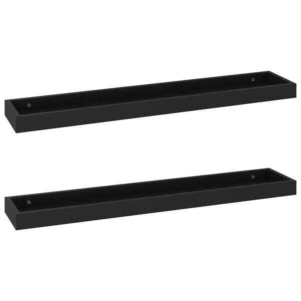 vidaXL Prateleiras de parede Loggia 2 pcs 80x15x4 cm MDF preto