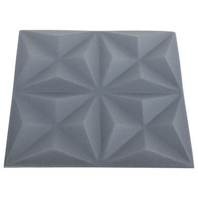 vidaXL Painéis de parede 3D 48 pcs 50x50 cm 12 m² origami cinza