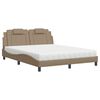vidaXL Cama Viana com colch&atilde;o 160x200 cm couro artificial cappuccino