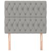vidaXL Cabeceira Cinza Claro 100x7x118/128 cm Tecido
