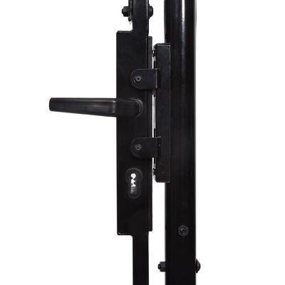 vidaXL Portão de vedação individual topo em espeto aço 1x1,5m preto