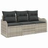 vidaXL Conjunto de Sof&aacute; de Jardim 3 unid. Cinzento-claro