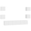vidaXL 7 pcs conjunto de m&oacute;veis de TV derivados de madeira branco