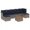 vidaXL Conjunto de sof&aacute; de jardim com 8 pe&ccedil;as e almofadas em rattan sint&eacute;tico cinza