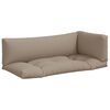 vidaXL Almofad&otilde;es de paletes 3 pcs tecido cinza-acastanhado