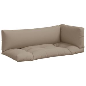 vidaXL Almofad&otilde;es de paletes 3 pcs tecido cinza-acastanhado