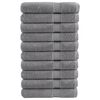 vidaXL Toalhas premium SOLUND 10 pcs 100x200 cm 600 gsm cinzento