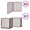 vidaXL Port&atilde;o c&atilde;es c/ porta dobr&aacute;vel 10 pain&eacute;is 800 cm &aacute;lamo castanho
