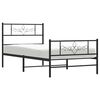 vidaXL Estrutura de cama com cabeceira e p&eacute;s 100x190 cm metal preto