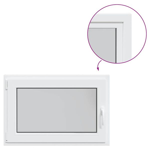 vidaXL Janela de porão "RISOR" 90x70 cm oscilobatente DIN esquerda branca